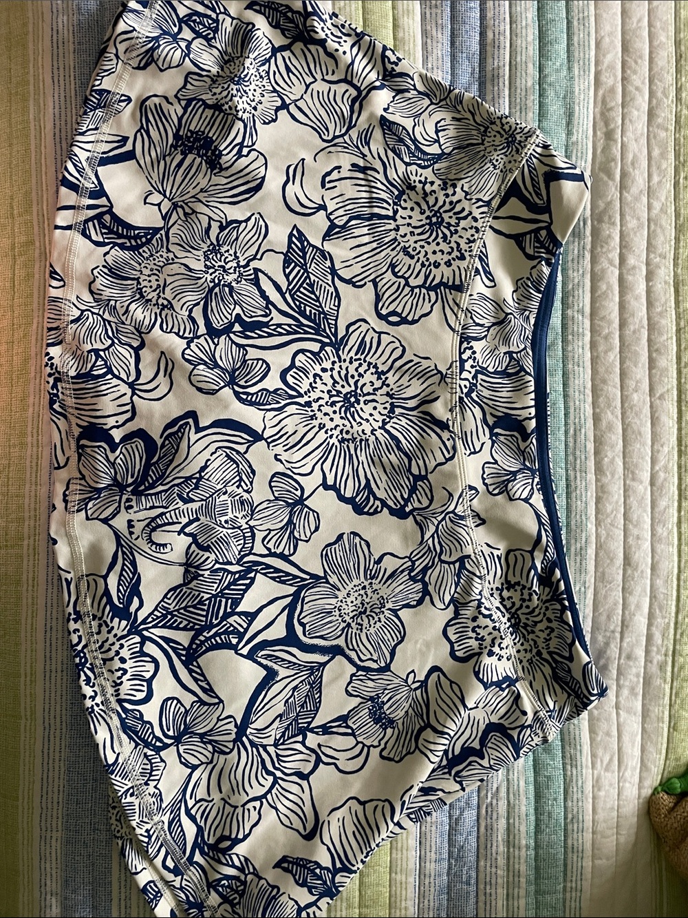Lilly Pulitzer Navy and White Floral Mini Skirt